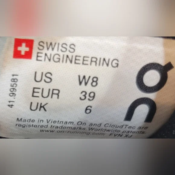 On Cloudswift Women's Size 8 Black Rock Athletic Running Sneakers Shoes 41.99581 - Picture 5 of 10